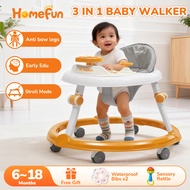 ❤️❤️HOMEFUN Walker Baby 3 in 1 Baby Walker Murah Foldable with Montessori Music Tray Push Walker Bab