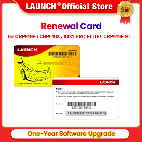 LAUNCH X431 CRP919E/CRP919X/CRP919E BT/CRP919X BT/PRO ELITE 1 Year Subscription Renewal Card All Sof