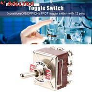 BALLYKA Heavy Duty Toggle​​, ON//ON Three-position Rocker Control 4PDT 12 Pin Rocker Switch ​​3 Posi