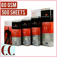 ◲ ❏ ❈ PAPERLINE PREMIUM BOND PAPER 80 GSM (Short/Long/A4/A3)
