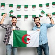 2pcs 60*90cm Algerian Flags, A Set Of Algerian National Flag And String Flags, A Set Of Algerian Str