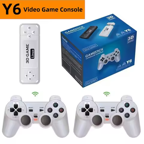 Y6 2.4G Wireless Game TV Stick Retro PS1 Family 4K HD Portable Video Game Console Support Multiplaye