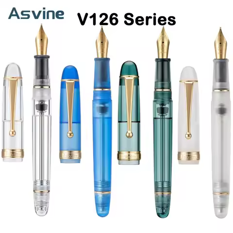 Asvine V126 Vacuum Filling Fountain Pen EF/F/M Nib Acrylic Transparent Ink Writing Pen School Busine