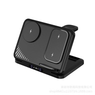 4 IN 1 Dual Mobile Phone 15W Fast Wireless Charger Folding Stand Suitable for Samsung Watch Headset
