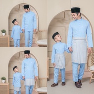 BAJU MELAYU SEDONDON |SET AYAH DAN ANAK| BAJU MELAYU SLIM FIT | BAJU MELAYU NUDE BABY BLUE | BAJU ME