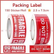 【SG Instock】 Bundle 2 Rolls @300pcs Packing Label Fragile Sticker /Do Not Bend Sticker/Do Not Separa