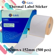 G&amp;G Thermal Sticker Paper 102mm x 152mm 500pcs/roll AWB Shipping Label Sticker A6 Thermal Paper Consignment Note