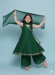 [PRE ORDER : 10 DAYS] {KID Kurta & Sharara With Dupatta Set COLLECTION} SIZE:-9 YEARS TO 15 YEARS FA