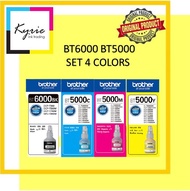 Brother BT 6000 and BT 5000 Genuine Ink Bottle Set of 4 (Black,Cyan,Yellow,Magenta) BT5000 BT6000