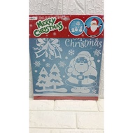 A-T🔰Christmas Snowflake Santa Claus Christmas Gift Wall Sticker  White Luminous Foam Decorative Glass Sticker Wall Stick