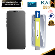 Dán Cường Lực chống vân tay cho Iphone 16 pro max GOR Kèm khung dán Bộ 2 Kính - Hàng chính hãng