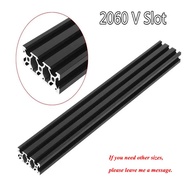 1PC BLACK 2060 V-Slot European Standard Anodized Aluminum Profile Extrusion 100MM-800MM Length Linea