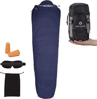 valuents Outdoor Down Sleeping Bag 215 cm – Ultralight and Warm – Filling: Duck Down (190g) – Down S