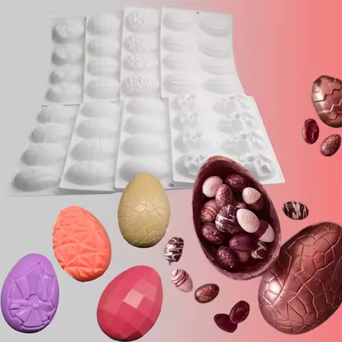 8 Cells Egg Mold for Diy Easter Decorations Cake Molds Easter Egg Surprise Chocolate Molds Easter Eg