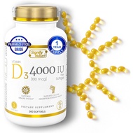 Vitamin D3 4000 IU Softgels - High Potency Immune Support Supplement for Teeth, Bone, & Joints - Pha