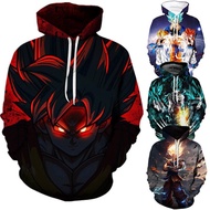 Man Fashion 3D Dragon Ball Printing Anime Pattern Hooded Long Sleeves Hoodies