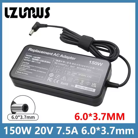 20V 7.5A 150W 6.0*3.7mm Charger AC Notebook Laptop Adapter For ASUS Rog FX95D VX60G TUF Gaming A15 F