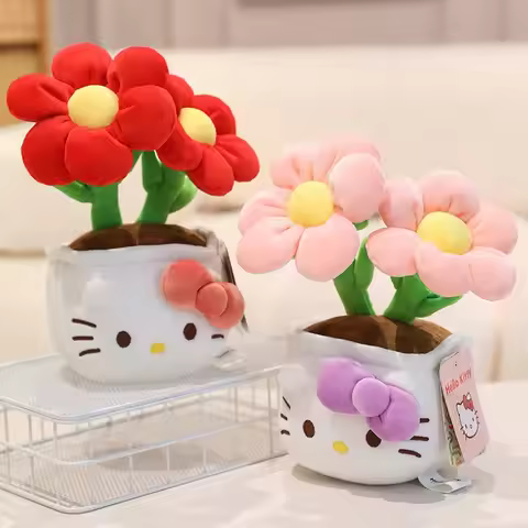 23CM Hello Kitty Plush Toys Soft Stuffed Animals Flower Bouquets Christmas Birthday Christmas Gradua