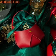 AUGUSTUS Christmas Present Bag Party Props Christmas Decoration PU Gift Handbag For Children Kids Ornament Gift Pouch