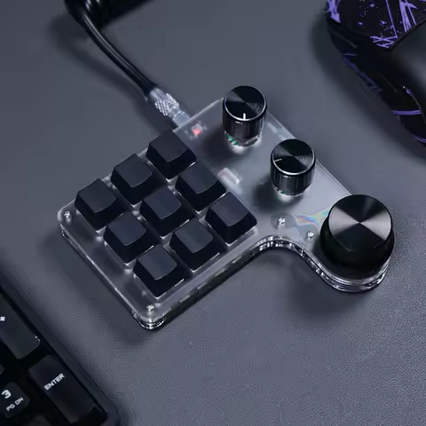 USB-C 9 Keys Hotswap Macropad Macro OSU Custom 3 Knob Mini RGB Keyboard Programming Copy Paste Butto