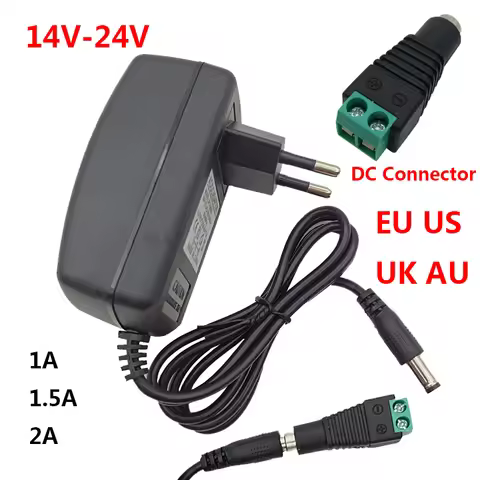 AC DC 14V 15V 16V 17V 18V 19V 20V 22V 24V 20 Volt Power Supply 12V 1.5A 17V 2A Adapter 5.5*2.5mm Ter