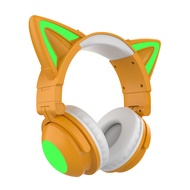 Cat Ear Bluetooth Headphones Wireless Headset Light Up Over Ear Headphones For Game PC Tablet Gaming Anime Headset