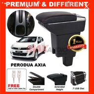 PERODUA AXIA 2014 - 2022 ArmRest Tempat Merehat Lengan Adjustable 7 USB Charging Port Cup Holder Mul