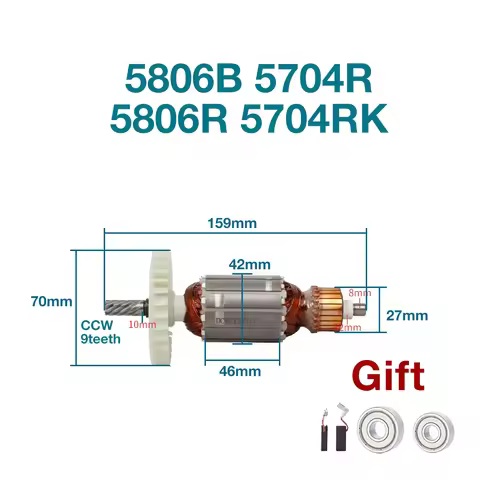 AC220-240V Armature for Makita 5806B 5704R 5806R 5704RK Rotor Anchor Stator Coil Circular Saw Tools 