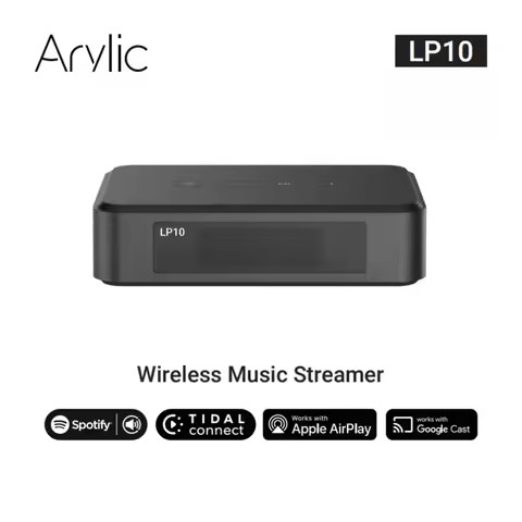 Arylic LP10 Wireless Music Streamer with Google Cast Stream from Favorite APP Display Panel Digital 