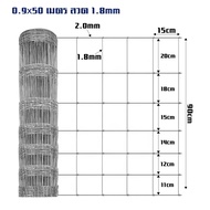 ส่งฟรี รั้วตาข่ายถักปม ยาว50เมตร / ลวด1.8mm. รั้วตาข่ายแรงดึง ลวดตาข่ายถักปม ลวดตาข่ายถักปม ลวดเหล็ก