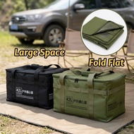 Outdoor Storage Box 42L Large Capacity Waterproof Foldable Camping Gear Hooks Mesh Pocket Two Colors