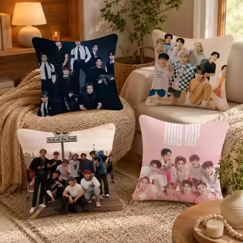 Kpop N-NCT 127 Dream Cushion Cover Soft Short Plush Pillow Case Double Sided Print Washable Sofa Bed