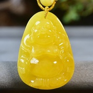 精品蜜蠟彌勒佛吊墜天然蜜蠟翡翠南紅鏈子