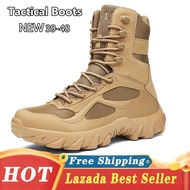 1118【 Shoe King 】 Original รองเท้ายุทธวิธีขนาดใหญ่ size39-48 ผู้ชายรองเท้าคอมแบทกันน้ำรองเท้าเดินป่ากลางแจ้ง SWAT Boot Kasut ทหาร