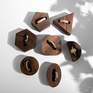 Ring Holder Stall Jewelry Display Storage Photography Props Retro Display Walnut Jewelry Display Sta