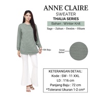 ANNE CLAIR SWEATER Thalia Series - Plain Color Sage Olive Denim Black TBTSPREI