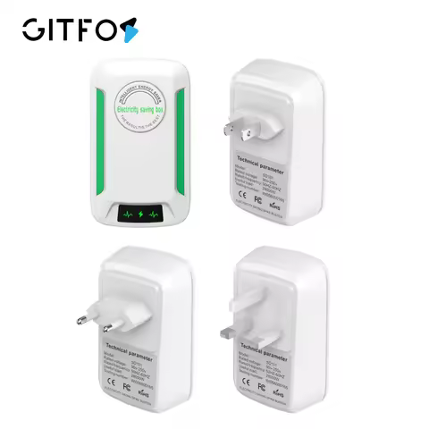 GITFOS Electricity Energy Saver Power Save 90V-250V Home Office Energy Saving Plugs US/UK/EU Stable