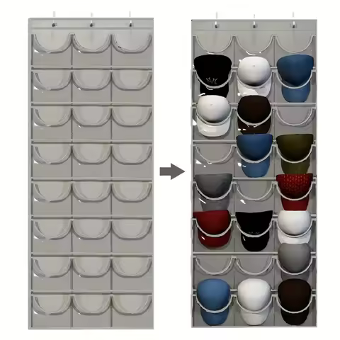 24 Grid Hanging Door Hat Storage Bag, Hat Storage Bag, Household Miscellaneous Storage Bag, Sock Sto