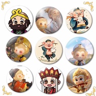 Popular Journey to the West Merchandise Badge Goku Sun Wukong58mm Tinplate Laser Brooch DIY Gift Pen