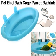 Pet Bird Bath Cage Parrot Bathtub With Mirror Bird Cage Accessories Shower Box Small Parrot Cage Pet