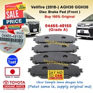 (2018-) Alphard Vellfire Front Brake Pad AGH30 GGH30 04465-48150 Toyota