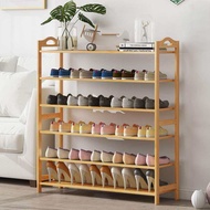 Simple Bamboo Shoe Rack Doorway Shoe Changing Storage Rack Household Entry Shoe Cabinet Shoe Rack Space Saving Multi-Layer Storage Rack