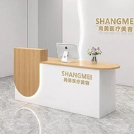 _收銀台吧台店鋪小型服裝店商用櫃檯簡易輕奢美容院公司前臺接待臺