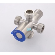 Stop Kran Air Shower  Cabang 4 | Stop Kran Shower Stainless/ Kran Sambungan Pipa