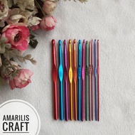 [12Pcs] Aluminum Crochet Crochet Crochet Crochet Crochet HOOK Set
