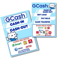 GCash Signage Laminated Load Bills Payment A4 A5 Size