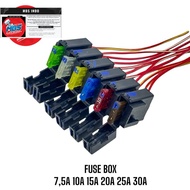 FUSE BOX HOUSING FUSE TANCEP + FUSE 7.5A 10A 15A 20A 25A 30A UNIVERSAL MOTORCYCLE CAR original