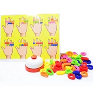 Kids Montessori Toy Early Educational Fingers Ring Game Elastic Bands Color Cognition Think Training