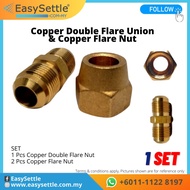 ✅Forged Copper 💯Double Flare Union &amp; Flare Nut 1hp to 5hp 1/4" 3/8" 1/2" 5/8" 3/4" Aircond Air Cond Con Daikin Midea etc