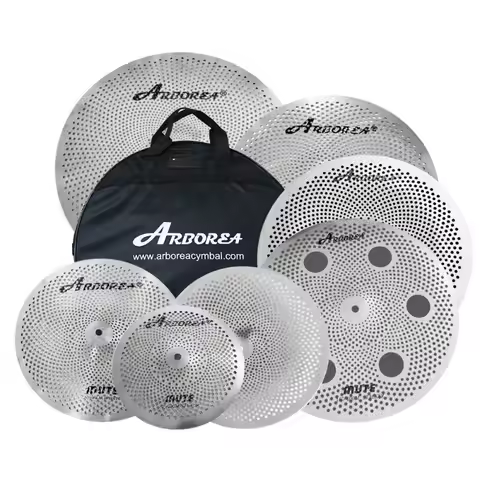 Arborea 7pcs Low Volume Cymbal Pack 14"Hihats 16"Crash 20"Ride 10" Splash 16"Ozone Stacker 18" China